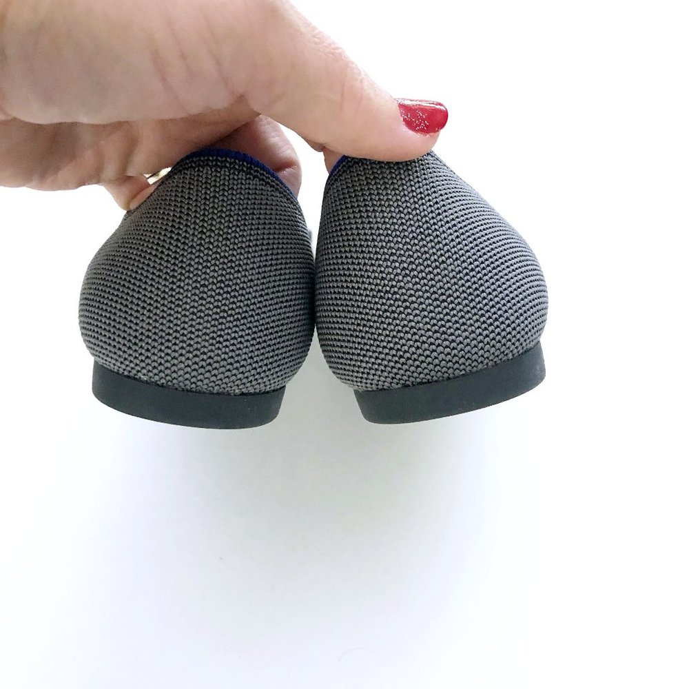 ROTHY Women's Grey Knit The Point Flats 8 - Picture 6 of 9